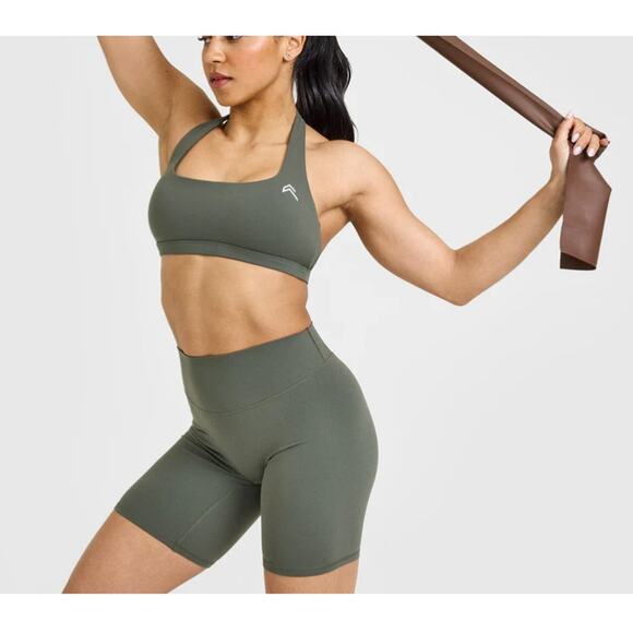 Oner Active Dark Khaki EasyLift Halter Bralette Size S - Picture 9 of 9